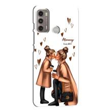 Чехол с печатью для Motorola MOTO G60 - (Мама с ребенком) (AlphaPrint) (Дочка и мама)