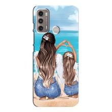 Чехол с печатью для Motorola MOTO G60 - (Мама с ребенком) (AlphaPrint) (Мама с доченькой)