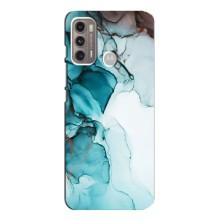 Чехол для Мото G60 - с принтом (Дизайнерские) (AlphaPrint) (Бирюзовый мрамор)