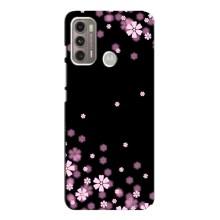 Чехол для Мото G60 - с принтом (Дизайнерские) (AlphaPrint) (Цветочки маленькие)