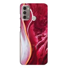 Чехол для Мото G60 - с принтом (Дизайнерские) (AlphaPrint) (Мрамор красный)