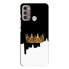 Чехол (Корона на чёрном фоне) для Моторола Мото джи 60 – Золотая корона
