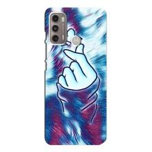 Чехол с принтом для Motorola MOTO G60 (AlphaPrint - Знак сердечка)