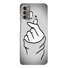 Чехол с принтом для Motorola MOTO G60 (AlphaPrint - Знак сердечка)
