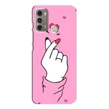 Чехол с принтом для Motorola MOTO G60 (AlphaPrint - Знак сердечка)