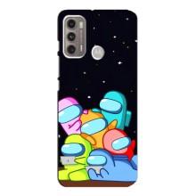 Чехол Амонг Ас для Motorola MOTO G60 (AlphaPrint) (Скины в космосе)