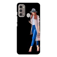 Чохол з картинкою Модні Дівчата Motorola MOTO G60 (Дівчина з телефоном)