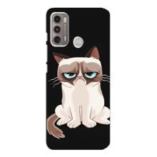 Чохол з принтом для Motorola MOTO G60 (AlphaPrint) Модні коти (Сумний кіт)