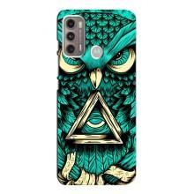 Чехол с птицами на Motorola MOTO G60 (VPrint) (Сова с глазом)