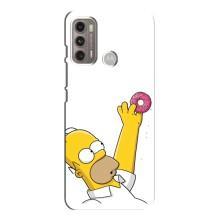 Чехол с Симпсонами для Motorola MOTO G60 (VPrint) (Гомер с пончиком)