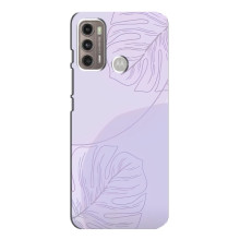 Чехол цветочный дизайн для Motorola MOTO G60 – Монстера фиолетовая