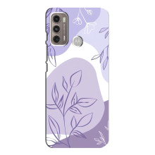 Силиконовый чехол с принтом в цветах на Motorola MOTO G60