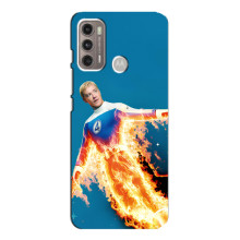 Чехол с принтом Фантастическая четверка для Motorola MOTO G60 – Человек-Факел