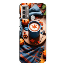 Чехол с уникальным дизайном «Осень с кофе» для Motorola MOTO G60 – Кофе и тыквы