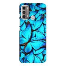 Силиконовый бампер с картинкой животных для Motorola MOTO G60 (Крылья бабочек)