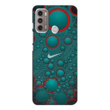 Силиконовый Чехол на Motorola MOTO G60 с картинкой Nike (Найк зеленый)