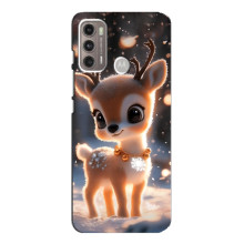 Яркий чехол для Motorola MOTO G60 с Зимними Оленятами – Оленёнок
