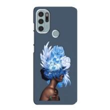 Чехлы (ART) Цветы на Motorola MOTO G60s (VPrint) (Цветы на голове)