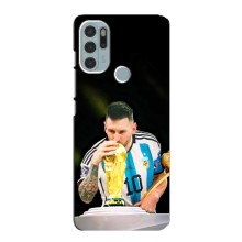 Чехлы для Motorola MOTO G60s (Leo чемпион) (AlphaPrint) (Кубок Месси)