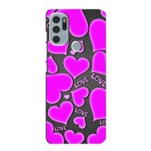 Чехлы для любимой на Мото G60s (VPrint) (Pink hearts)