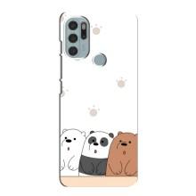 Чехлы с изображением разных животных для Motorola MOTO G60s (Удивленные медвеженки)