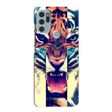 Чехлы с изображением разных животных для Motorola MOTO G60s (Яркий Тигр)