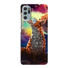 Чехлы с картинкой Лисички для Motorola MOTO G60s (VPrint) (Лисица в космосе)