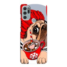 Чехлы с собаками для Motorola MOTO G60s (VPrint) (Собачка в шапке)