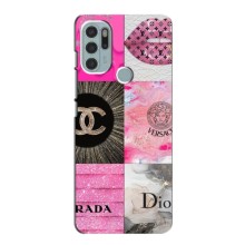 Чехол (Dior, Prada, YSL, Chanel) для Motorola MOTO G60s (Модница)