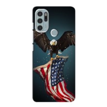 Чехол Флаг USA для Motorola Moto G60s – Орел и флаг