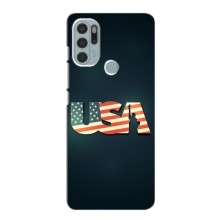 Чехол Флаг USA для Motorola Moto G60s (USA)