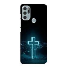 Чехол для Motorola MOTO G60s (AlphaPrint) - (Христианские) (Крест и город)