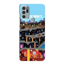 Чехол Майнкрафт на Motorola MOTO G60s (AlphaPrint) Minecraft (фон Minecraft)