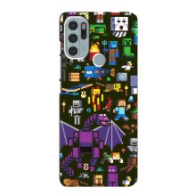 Чехол Майнкрафт на Motorola MOTO G60s (AlphaPrint) Minecraft (Коллаж Майнкрафт)