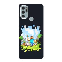 Чехол Майнкрафт на Motorola MOTO G60s (AlphaPrint) Minecraft (персонажи Minecraft)