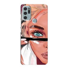 Чехол с печатью для Motorola MOTO G60s - (Мода) (AlphaPrint) (Макияж)