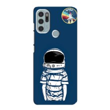 Чехол NASA для Motorola MOTO G60s (AlphaPrint) (Мальчик в шлеме)