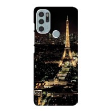 Чехол Эйфелева Башня для Motorola MOTO G60s - (AlphaPrint) (Ночной Париж)