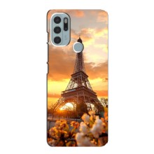 Чехол Эйфелева Башня для Motorola MOTO G60s - (AlphaPrint) (Солнечная башня)