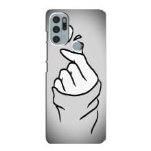 Чохол з принтом для Motorola MOTO G60s (AlphaPrint - Знак сердечка)