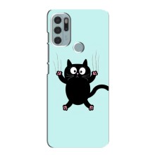 Чехол с принтом для Motorola MOTO G60s (AlphaPrint) Модные коты (Падающий кот)