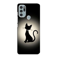 Чехол с принтом для Motorola MOTO G60s (AlphaPrint) Модные коты (Силуэт котика)