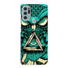 Чехол с птицами на Motorola MOTO G60s (VPrint) (Сова с глазом)