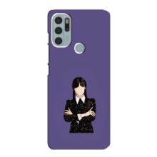 Чехлы Венсдей на Motorola MOTO G60s Уэнсдей (AlphaPrint) (Уэнздей в черном)