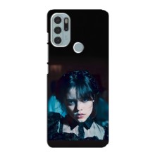 Чехлы Венсдей на Motorola MOTO G60s Уэнсдей (AlphaPrint) (взгляд Уэнздей)