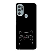 Чехол с рисунком кот на Motorola MOTO G60s (Равнодушный кот)