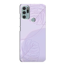 Чехол цветочный дизайн для Motorola MOTO G60s – Монстера фиолетовая