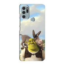 Чехол с мультфильмом Шрек на Motorola MOTO G60s – Шрек и осел