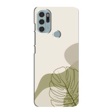 Силиконовый чехол с принтом в цветах на Motorola MOTO G60s – Монстера зелёная