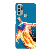 Чехол с принтом Фантастическая четверка для Motorola MOTO G60s – Человек-Факел